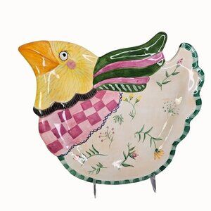 Fitz And‎ Floyd Gypsy Chick Dish Handpainted Ceramic Canape Plate Wall Hanging
